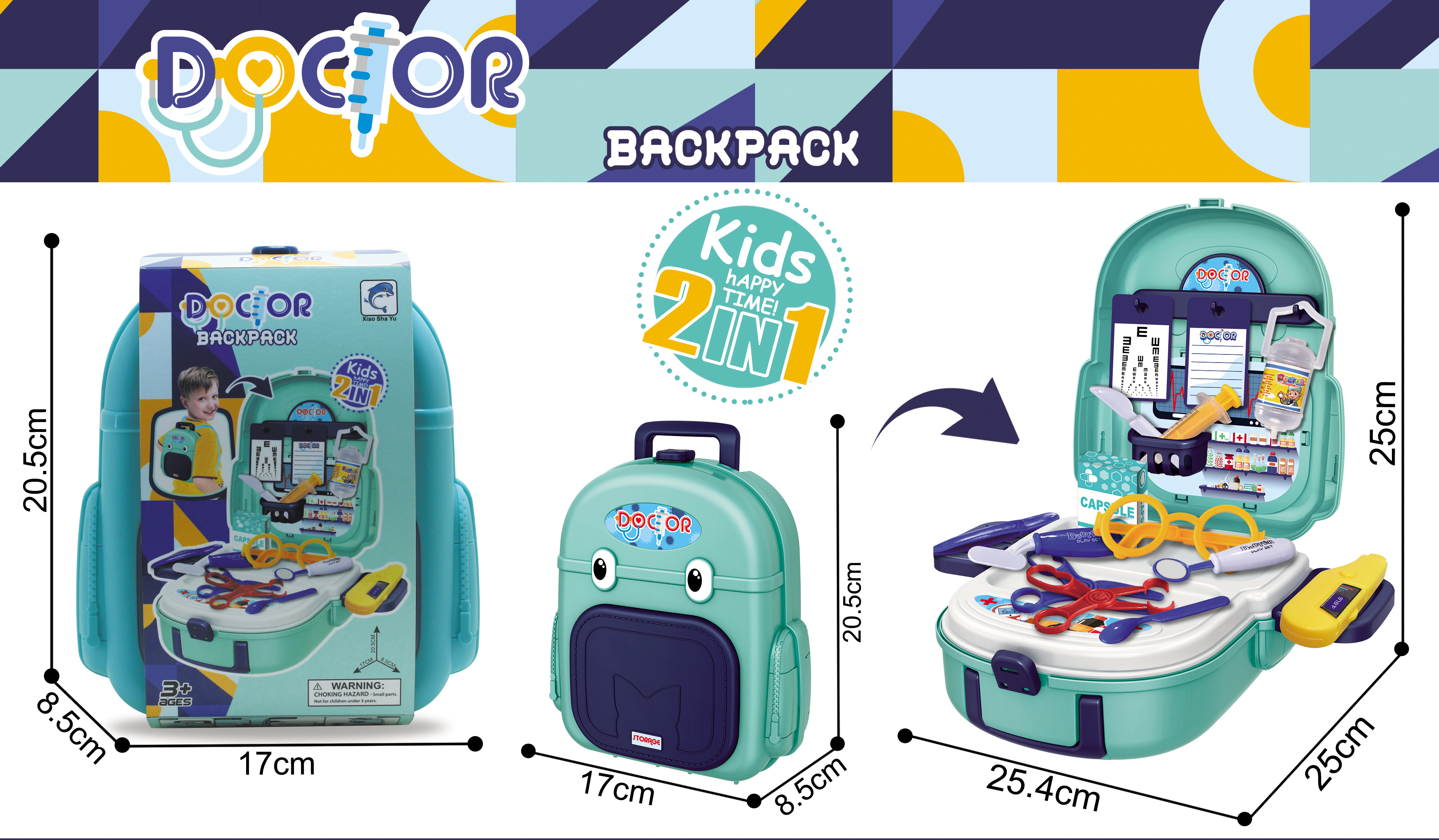 2 in 1 schoolbag