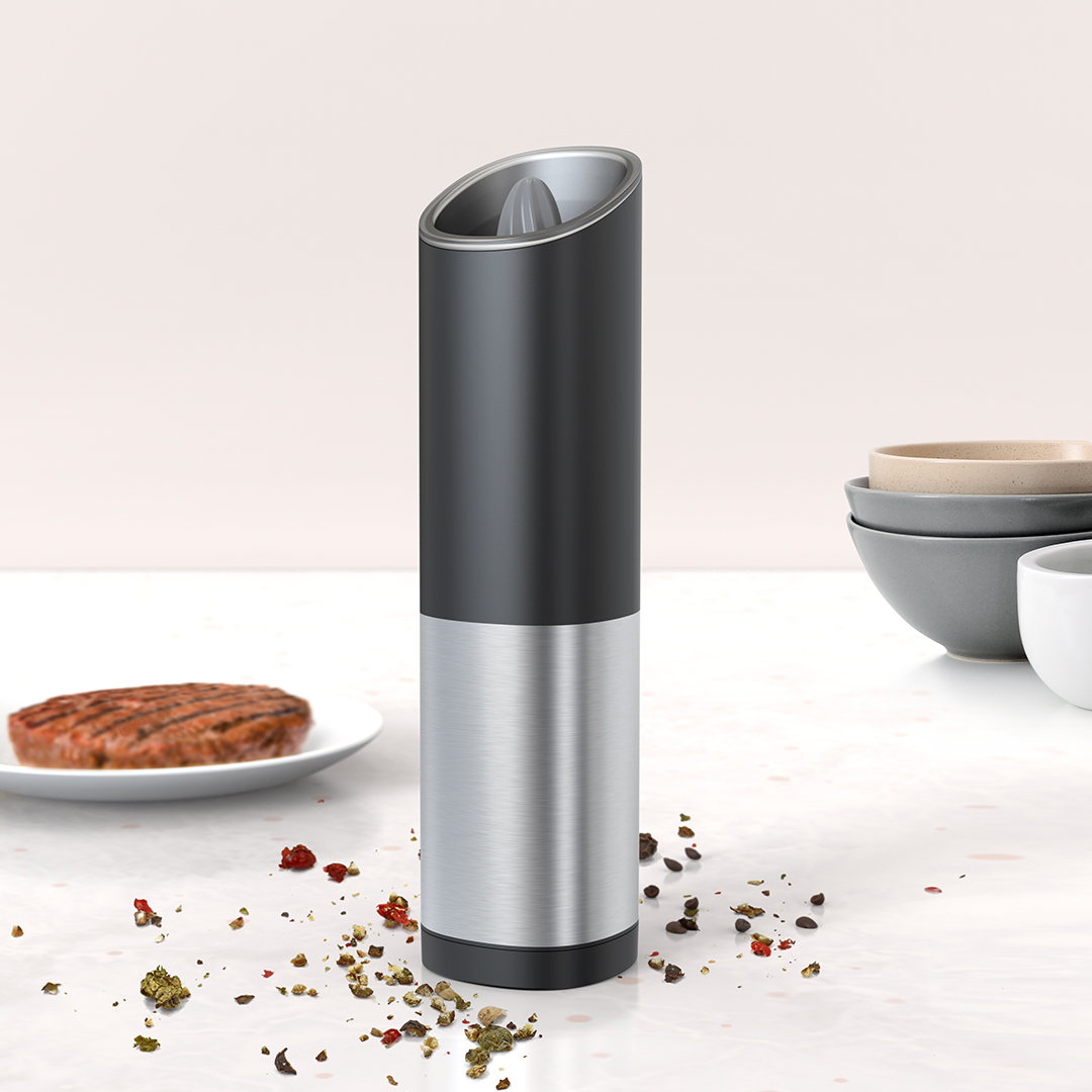 Mini hand cordless stainless steel herb spices pepper salt gravity electric grinder