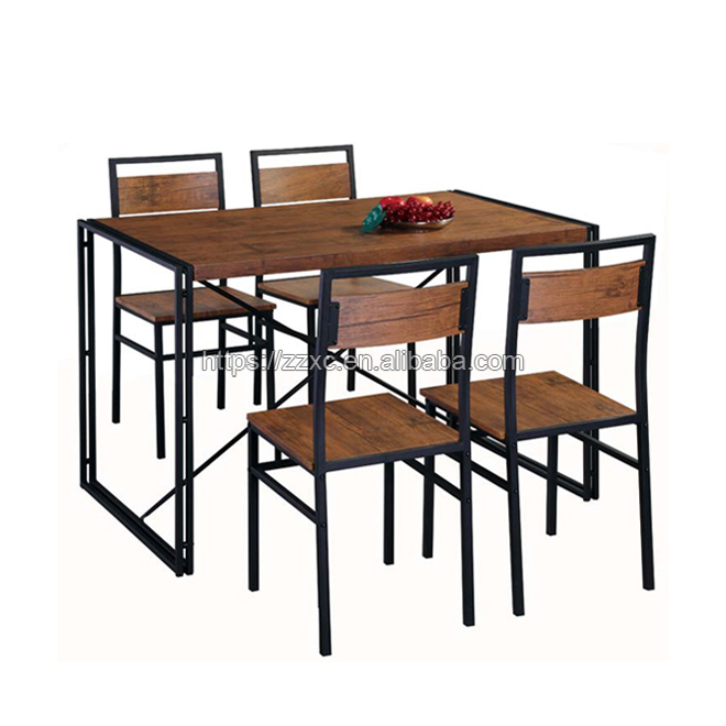 Double Tubular Dining Room Table And 4 Chairs