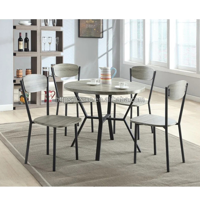 Round Wooden Dinning Table And 4 Chairs Set
