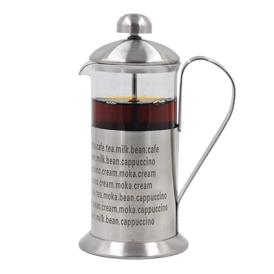 Portable stainless steel travel double wall glass pot french press for kitchen