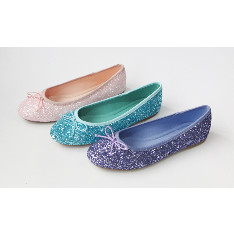 glitter ballet flat shoe