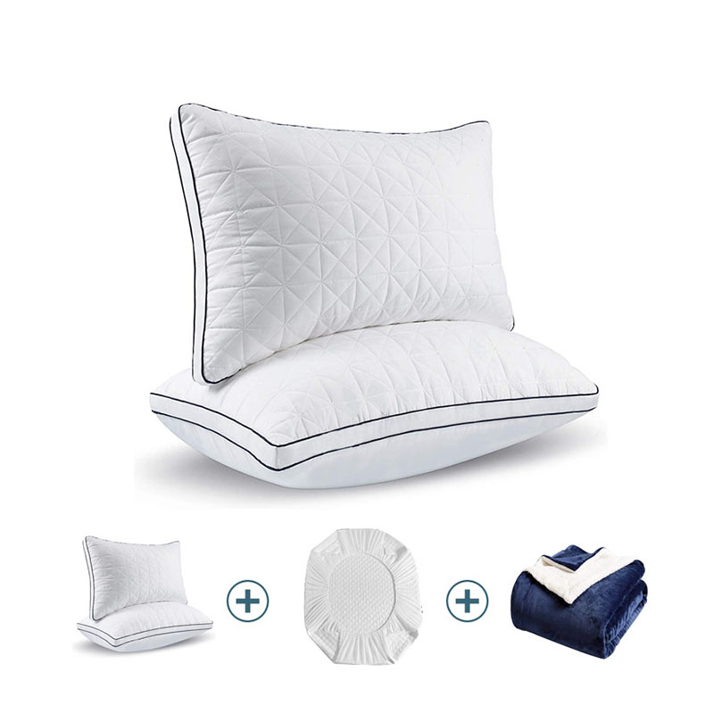 Quilting pillow with gusset&piping