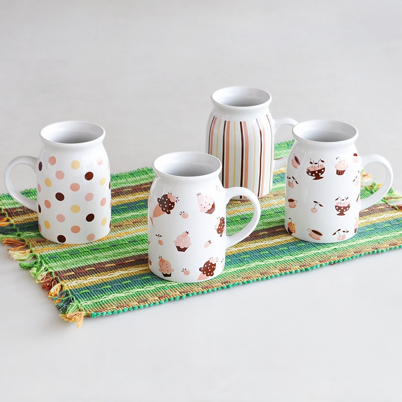 Ceramic milk mug with decal print customized design