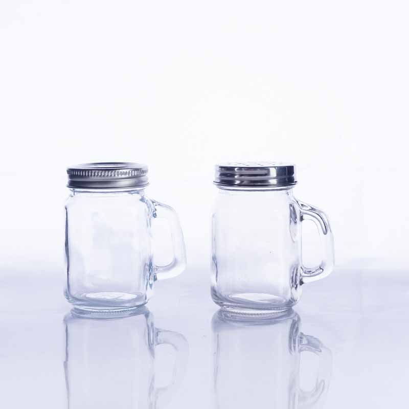 120ml glass mason jar with handle and lid
