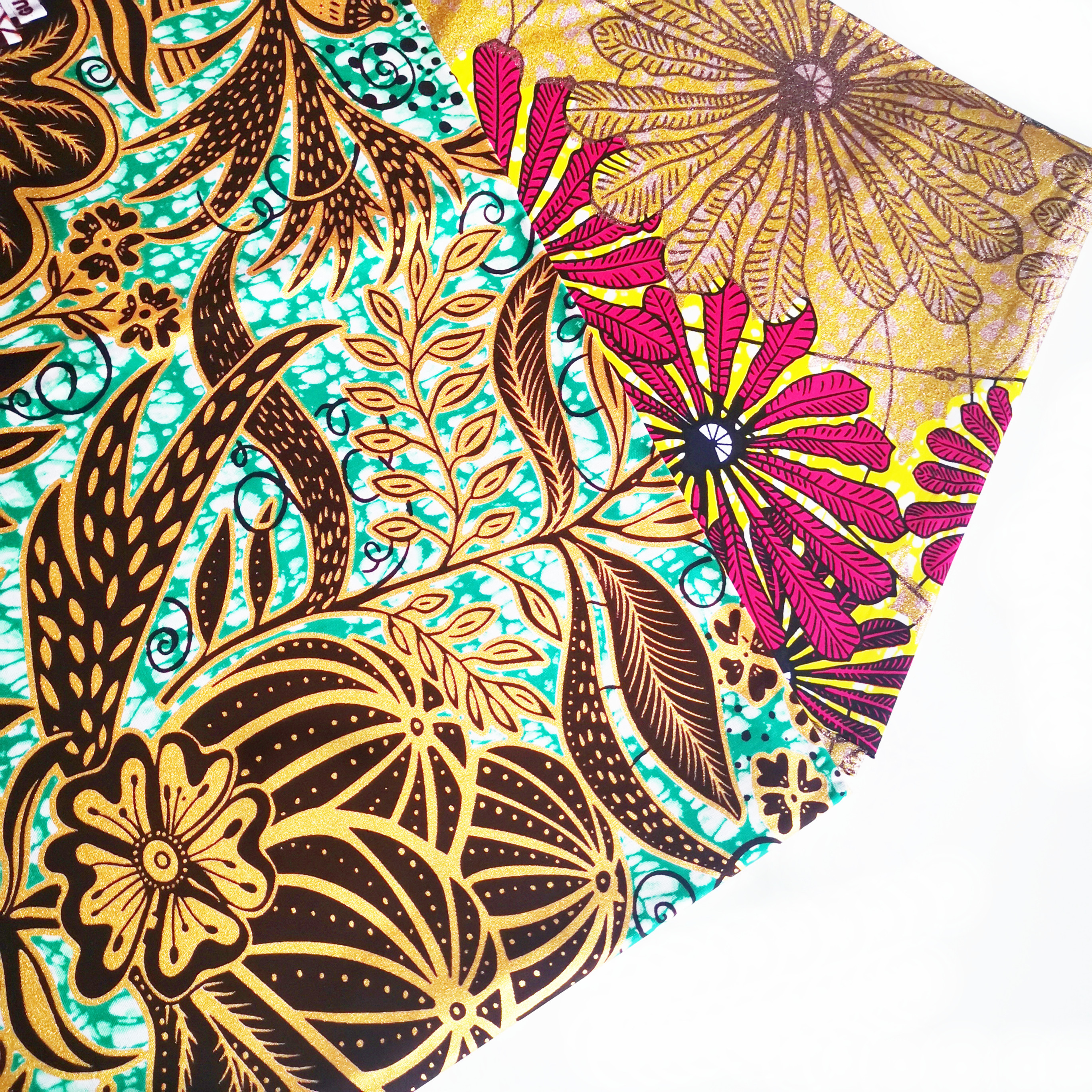 Polyester super wax fabric with golden power