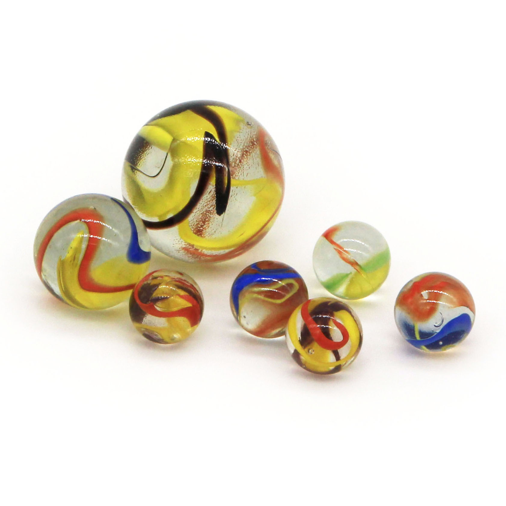 Round glass marbles
