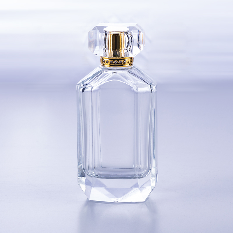 100ml popular new design unique product diamond shape glass clear perfume bottle