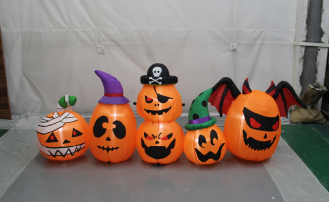 Colorful pumpkin family