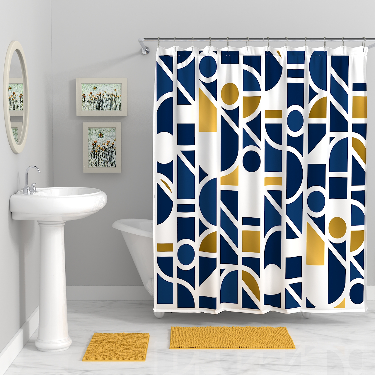 morden design polyester shower curtain