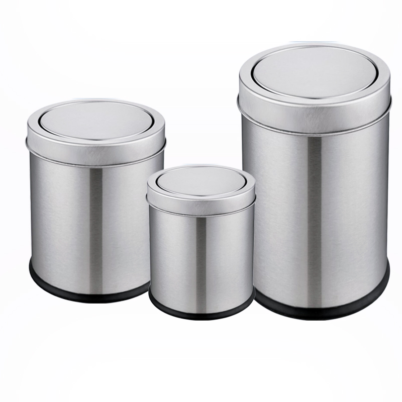 3L 5L 10L 16L 20L household stainless steel round push bin SW6877