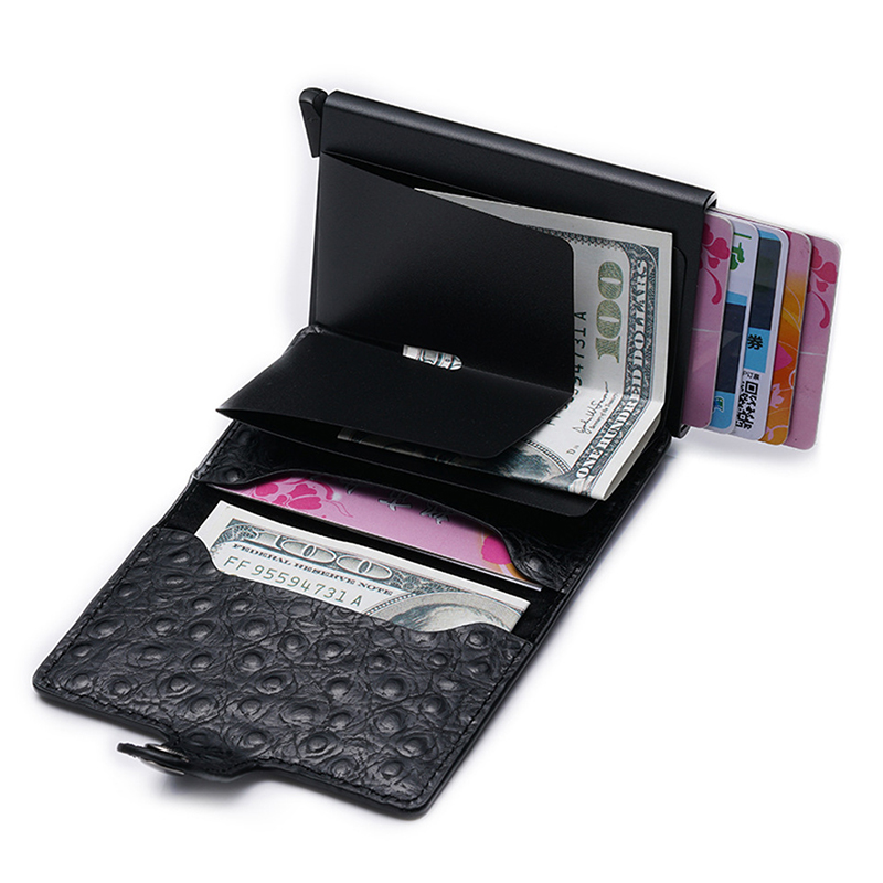 Box Pop up Card Holder Mini Aluminium Alloy Slim Popular Business Anti-theft Vintage RFID Blocking