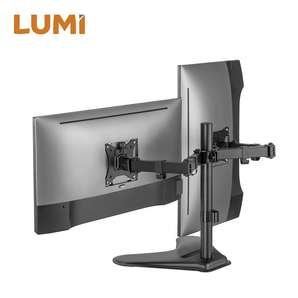 Dual-Monitor Steel Articulating Monitor Stand