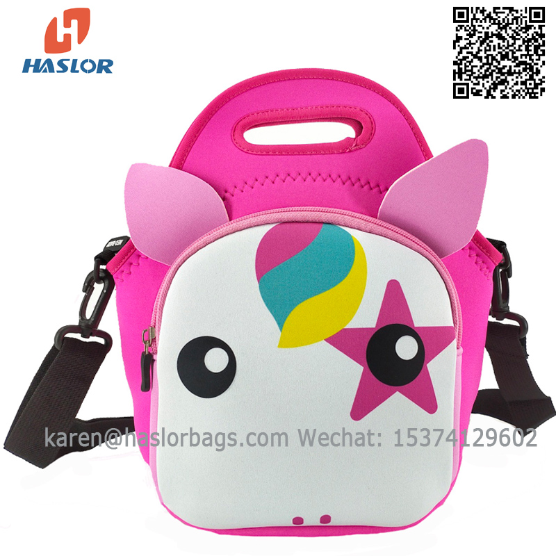 01a#Kids Cute Cartoon Custom New Design Children cooler bag insulated Neoprene lunch bag