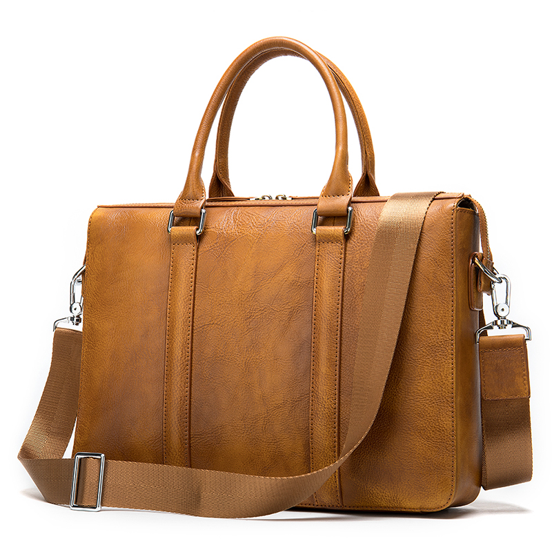 Wholesale custom fashion men vintage genuine leather executive business laptop briefcase bag