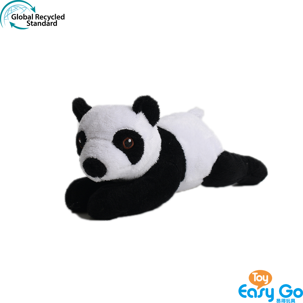 RPET plush toys laying down stuffed animals panda made from recycled material