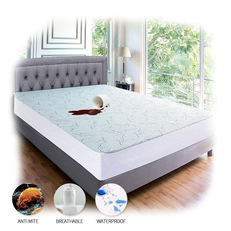Bamboo knitted jaquard waterproof mattress protectorector