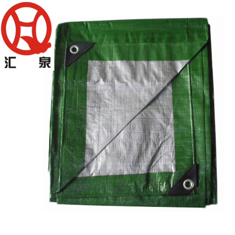 Tarpaulin, tarp cover 4 x 8 m - silver-green-130g/m2