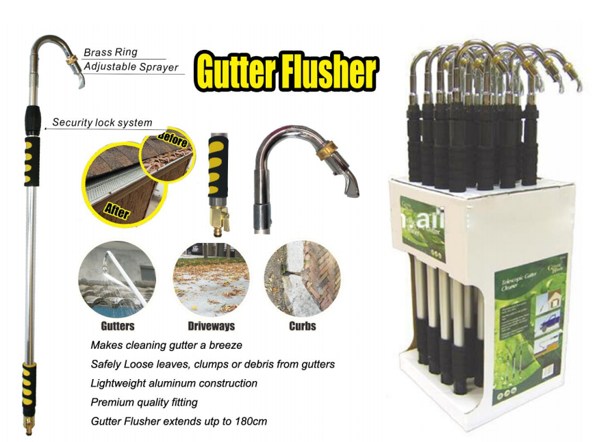 Telescopic Roof Brush, Telescopic Gutter Brush, Gutter Flusher, Solar Panel Brush, Bsci, Amazon