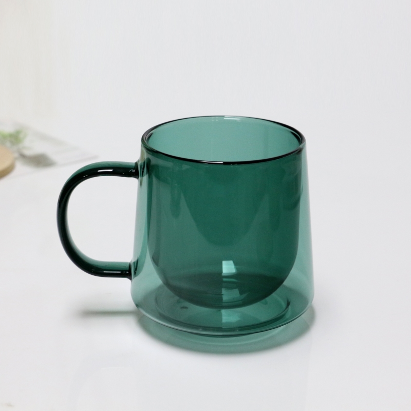 Juice Cup Borosilicate Glass Coffee Cup Double Wall Glass Cup 12oz Beer Glass