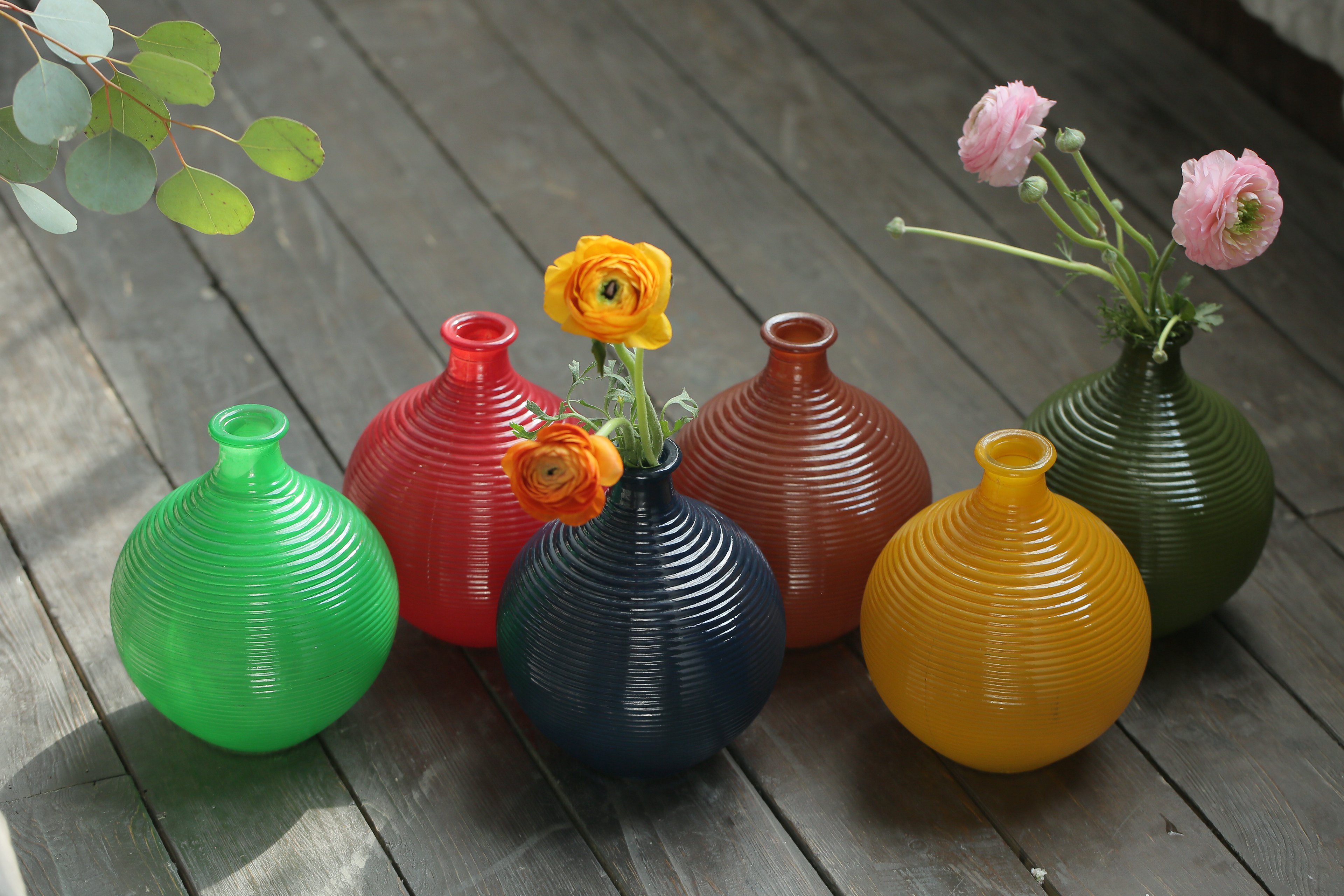 horizontal glass vase
