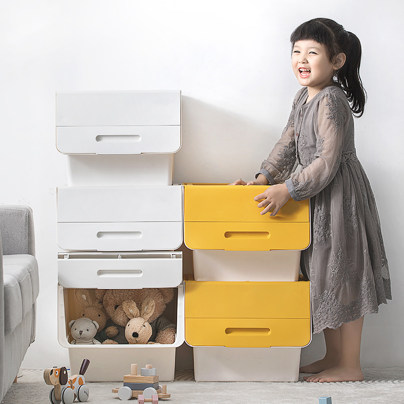 34l 24l PP durable dustproof & moistureproof & easy access & non-slip plastic storage box stackable storage bin storage container for organizing