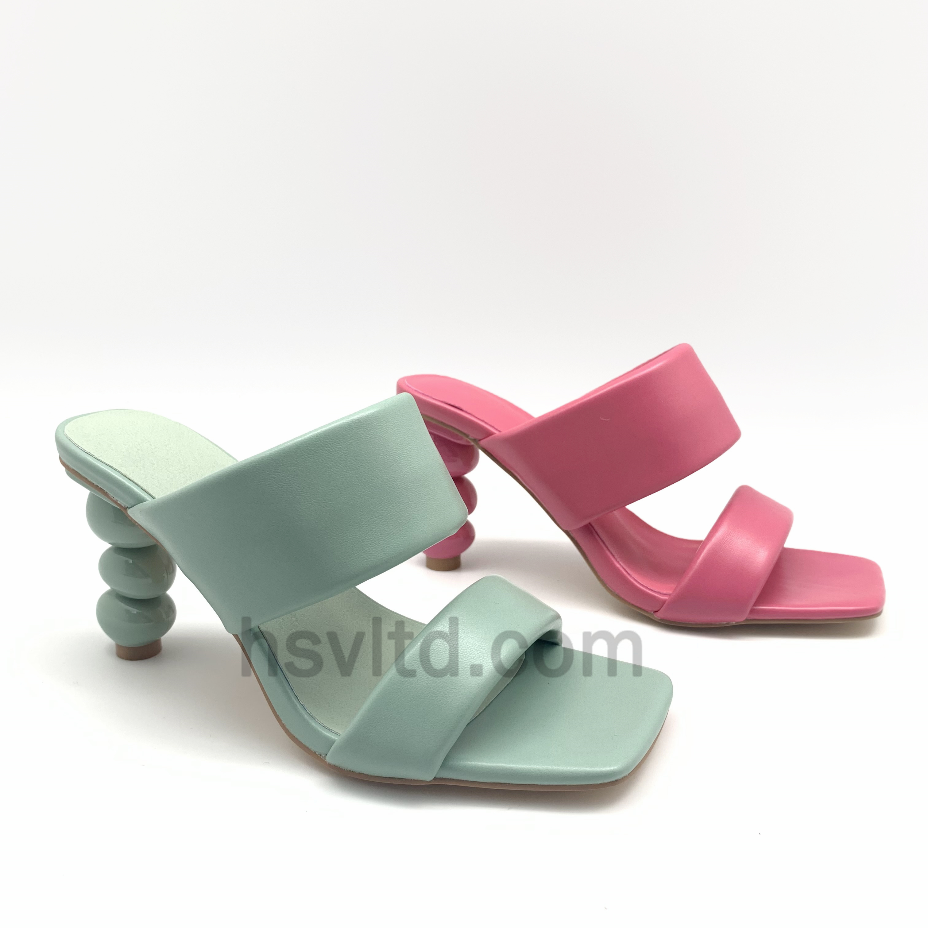 High-heeled sandals Square Toe Ladies Shoes Slippers