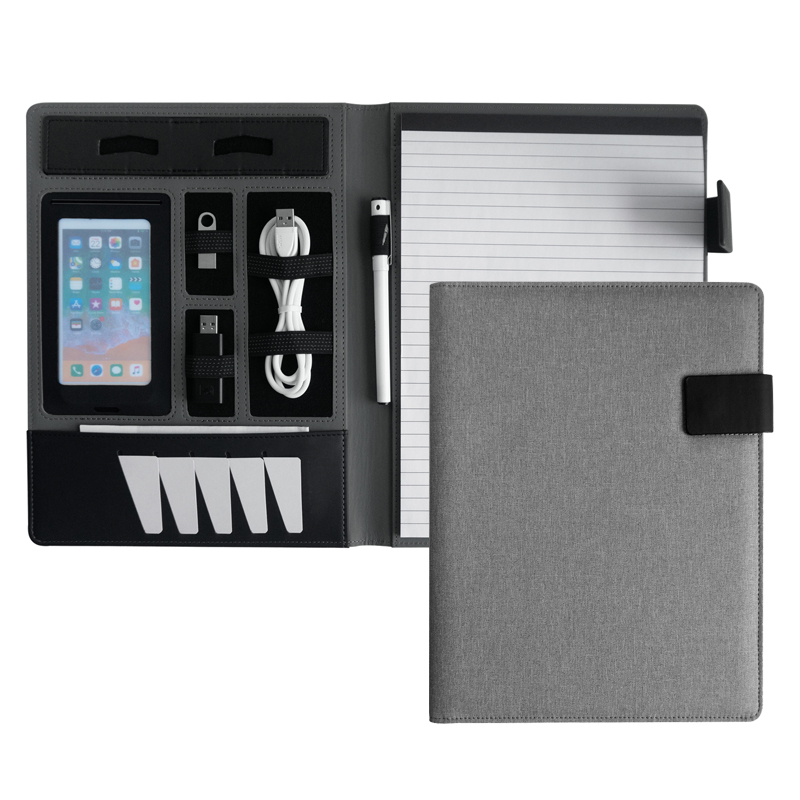 Custom Logo Embossed A5 Leather Compendium Pu Portfolio File Folder