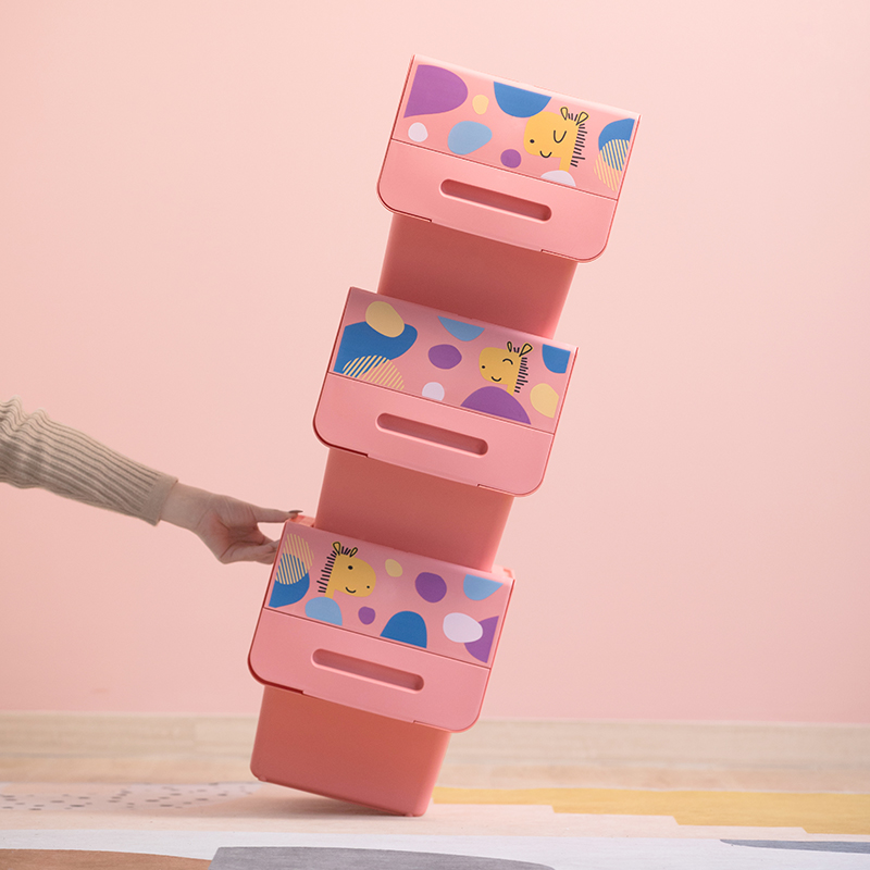 24l PP plastic storage box stackable storage bin storage container for organizing kids toyes, etc.