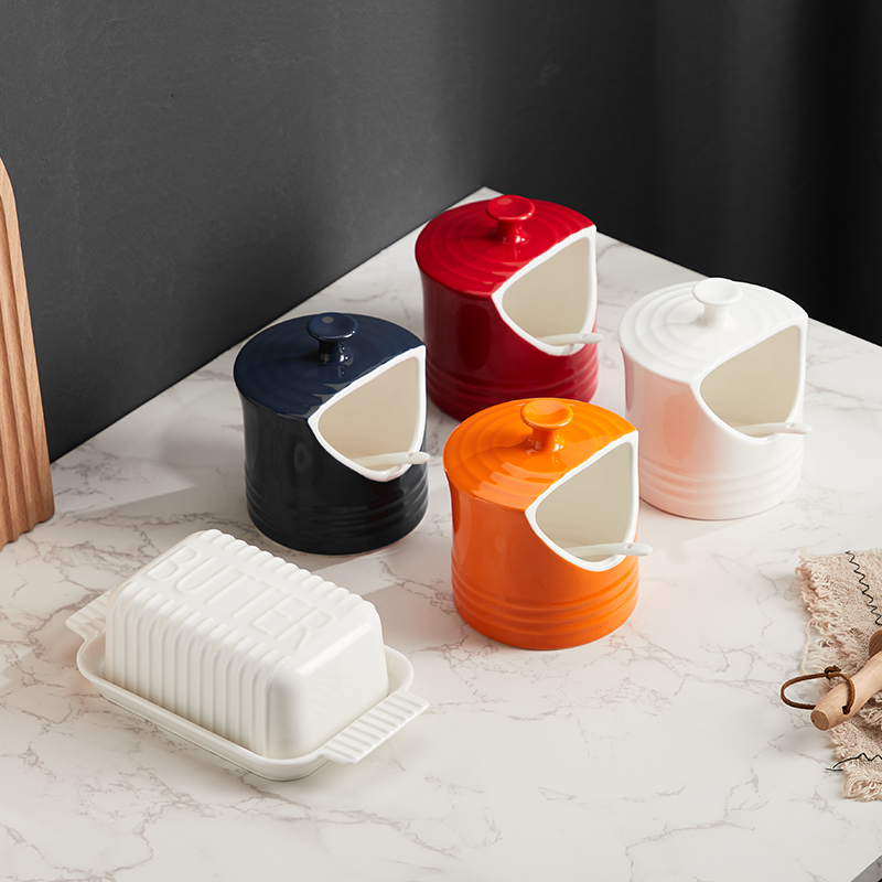 Glaze salt pot and butter dish series