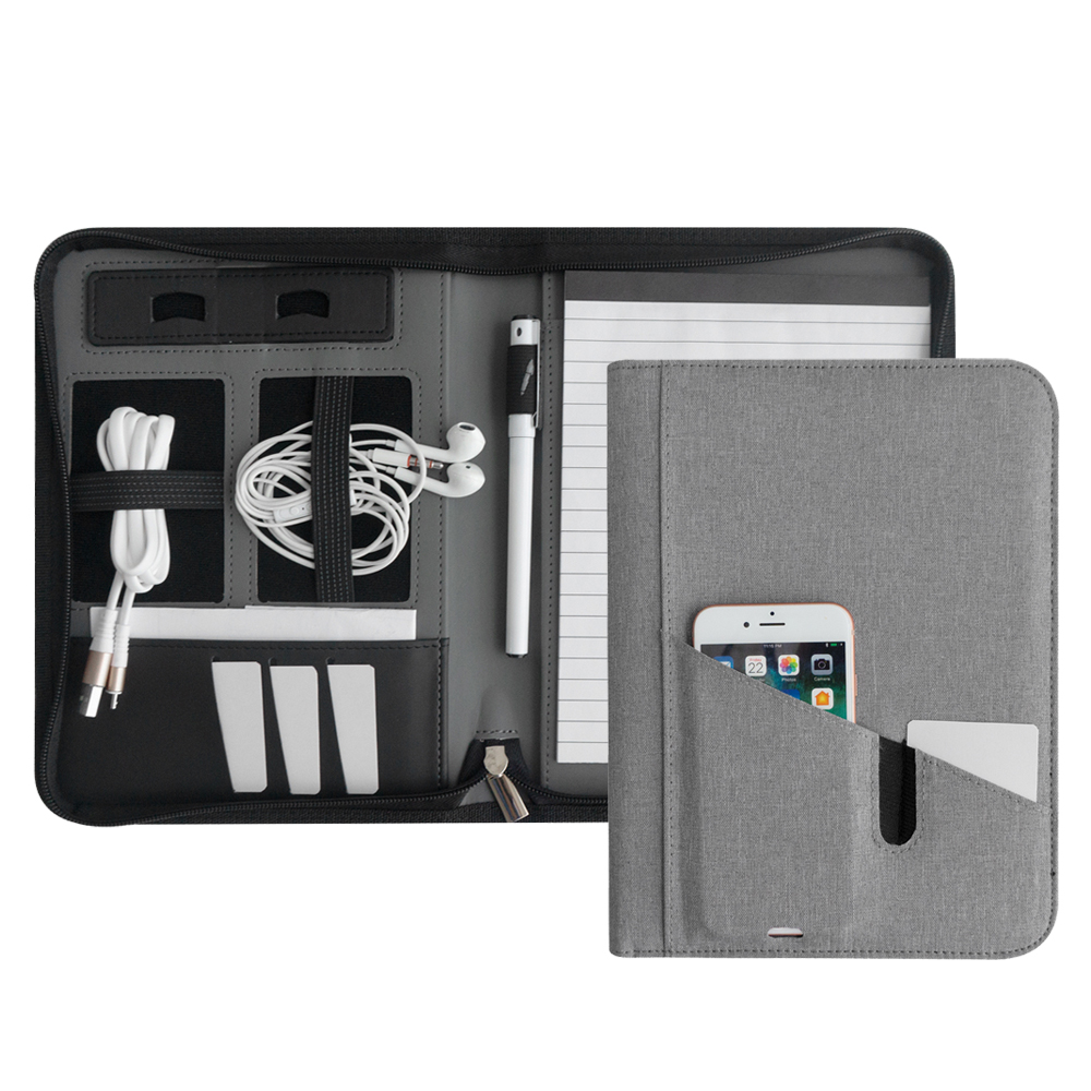 PU Leather Executive Pocket Folder File Document Manager Portfolio Briefcase Organizer