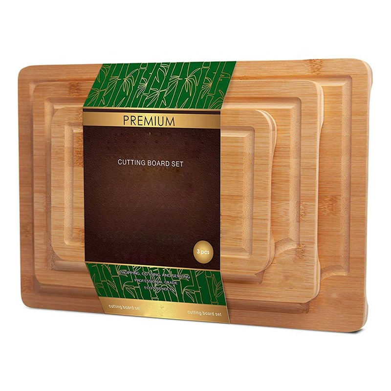 Bamboo cutting board set of 3 chopping board bamboo cutting for kitchen cutting slicing serving food
