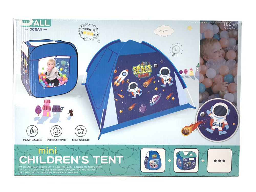 Children's (space)Square tent with 100 grain ocean ball