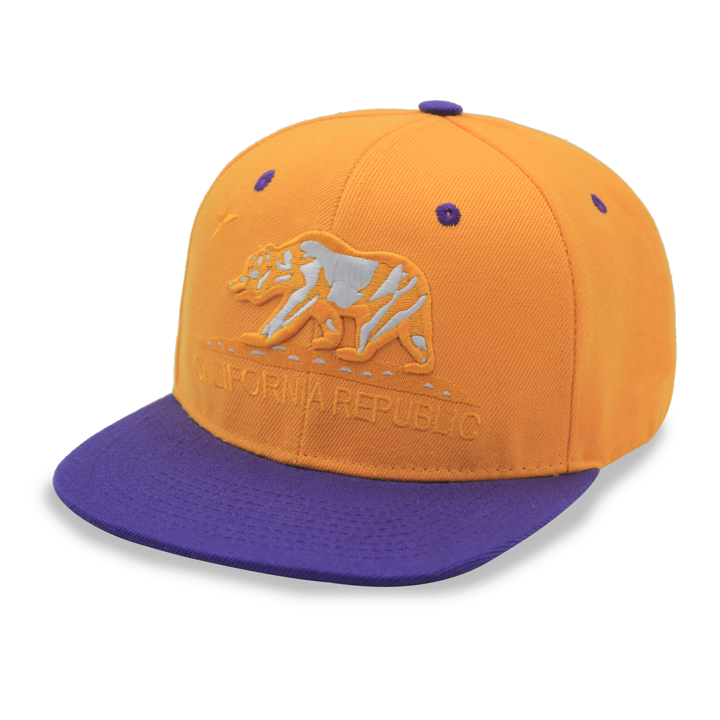 6 panel flat bill snapback hat