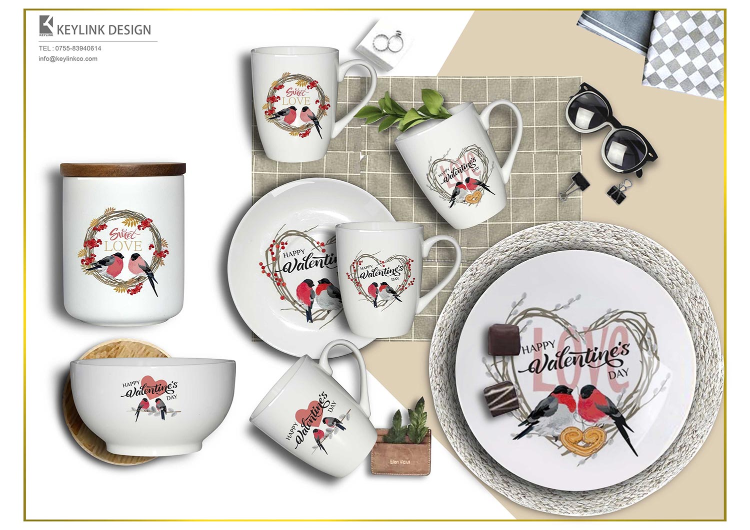 love dinner set ceramic