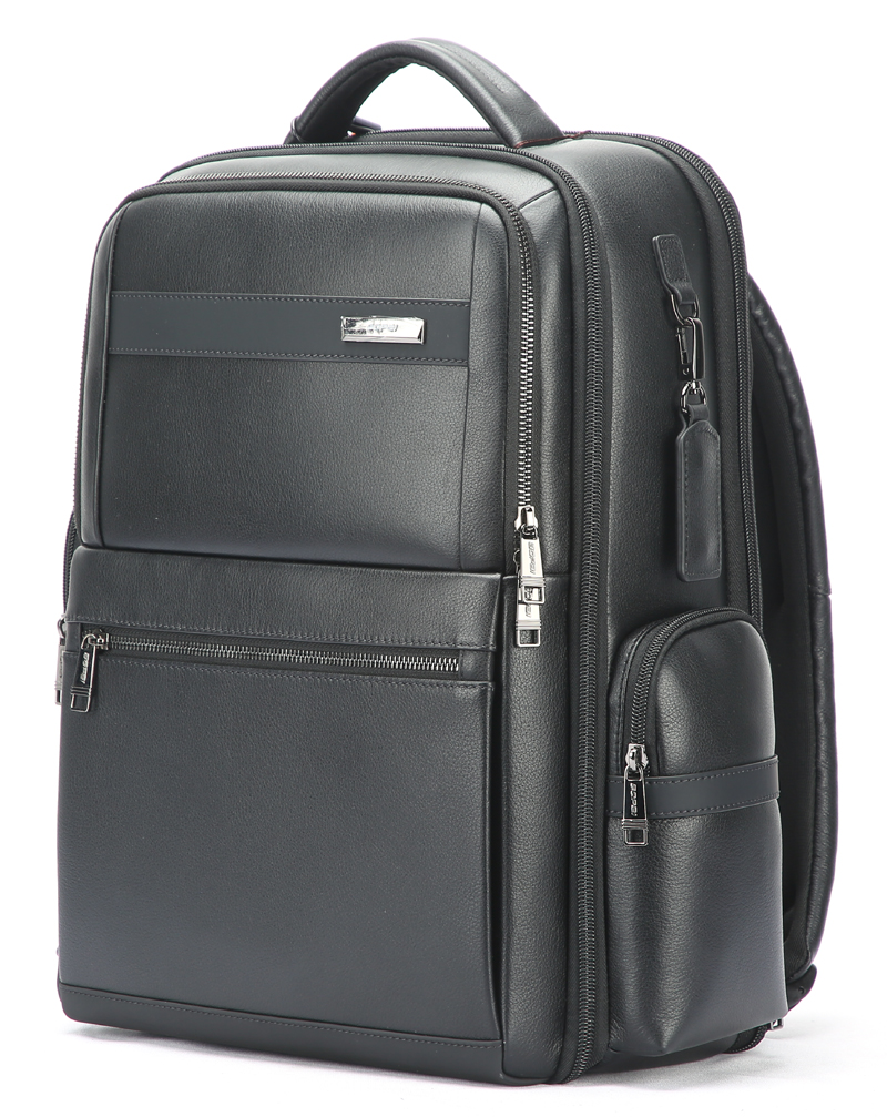 Leather USB rechargeable men's business Backpack