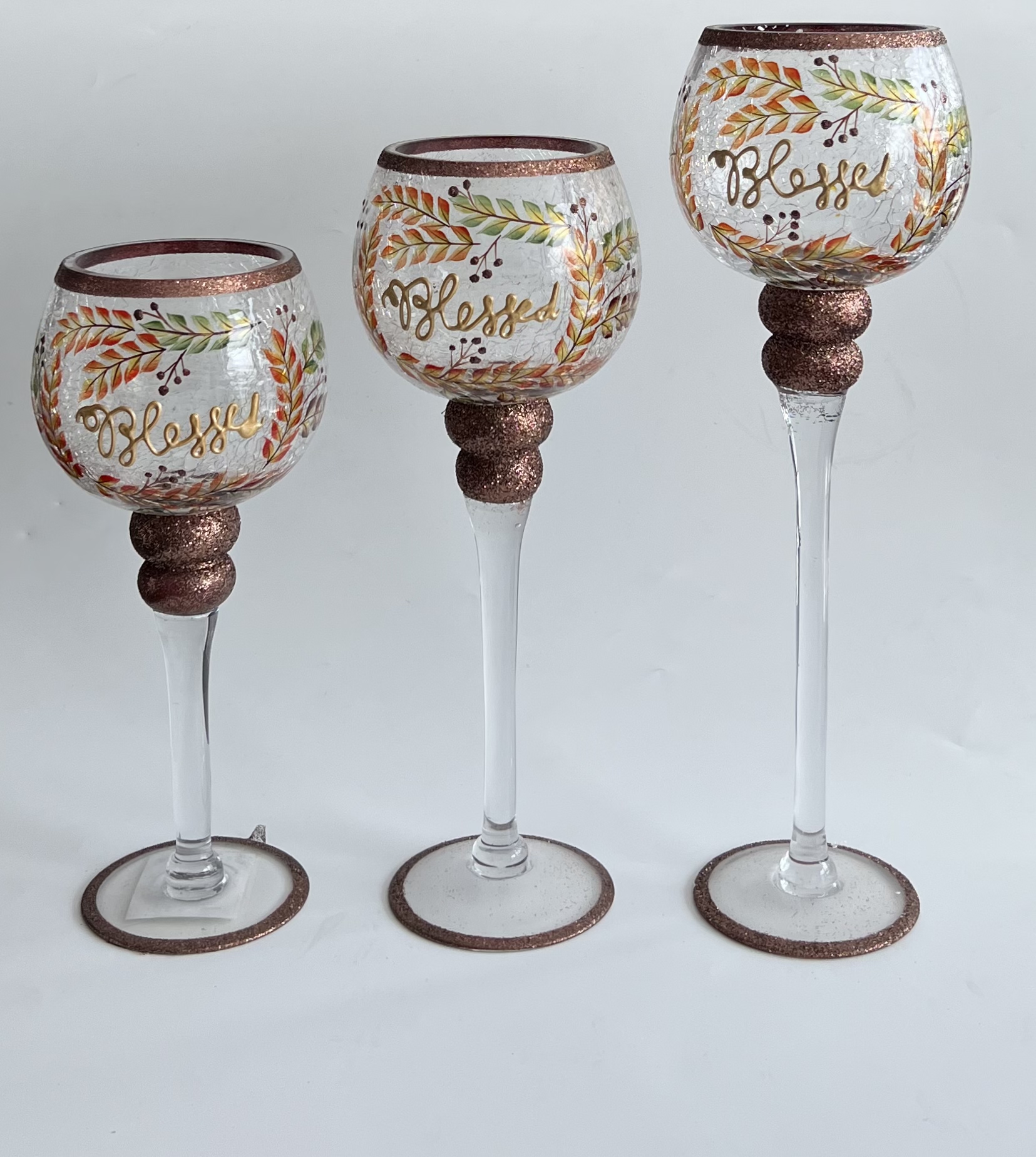 Glass candle holder