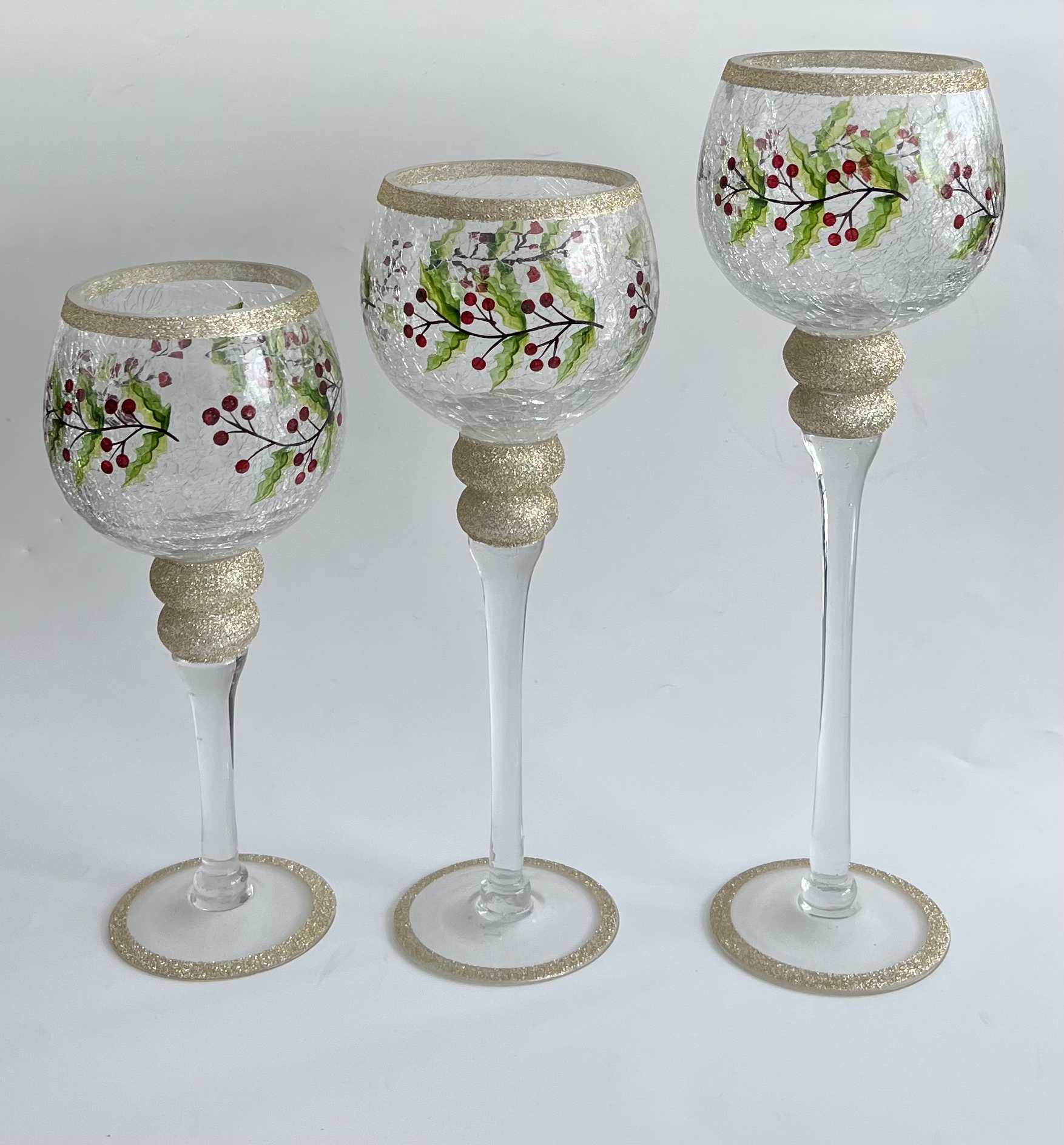 Glass candle holder