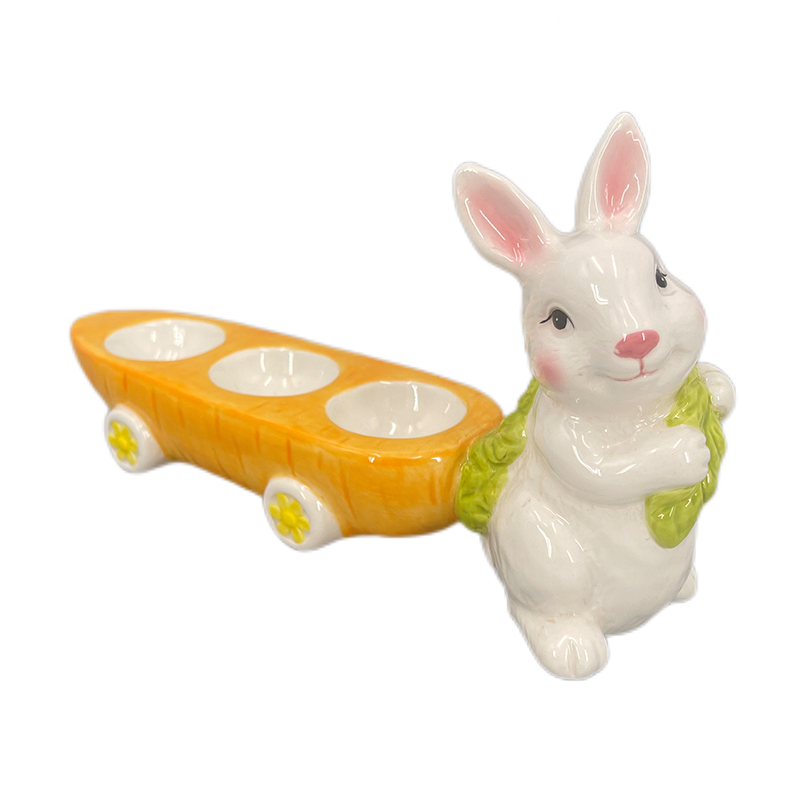 Rabbit drugging carrot egg tray ceramic