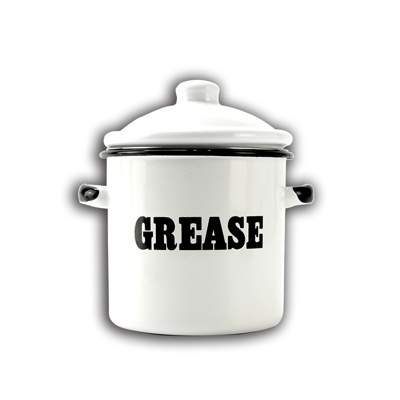 Grease Container Enamel Bacon Grease Container Storage Catcher