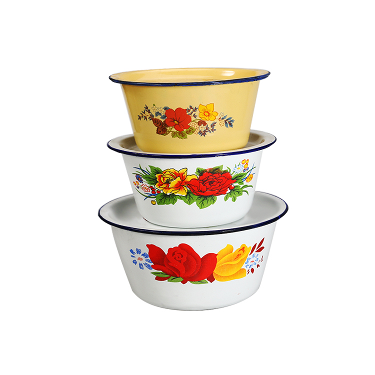 factory wholesale cheap Arabia best selling finger bowl enamel camping mixing salad bowl set