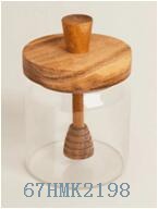 acacia wood jar