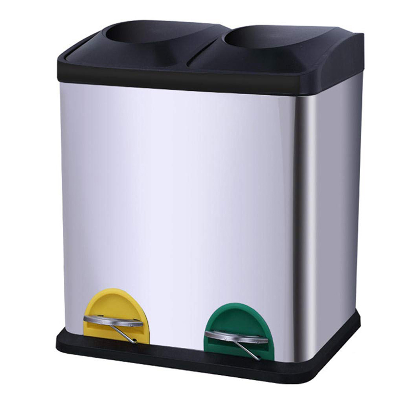 16L double compartment recycle bin