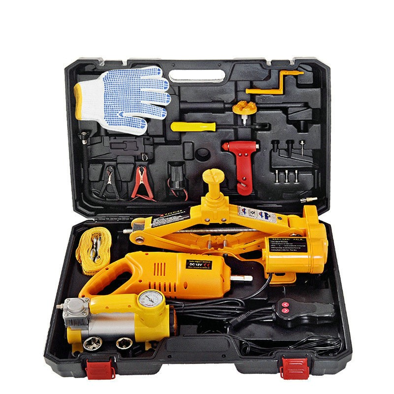 Hot selling 12 V electric wrench inflation car emergency jack kit car horizontal jack