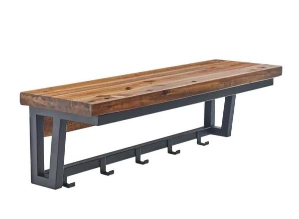 Floating Wall Shelf With Hook / Rustic Wooden Shelf