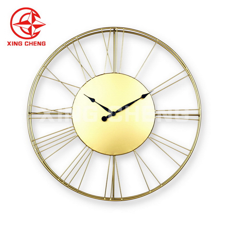 XINGCHENG simple ancient Roman numeral gold iron wall clock.