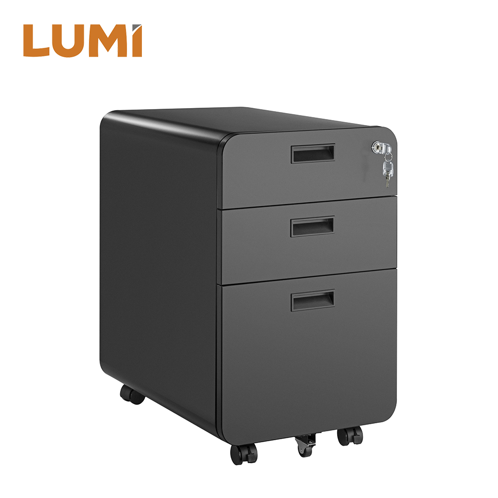 3-Drawer Locking Mobile File Cabine