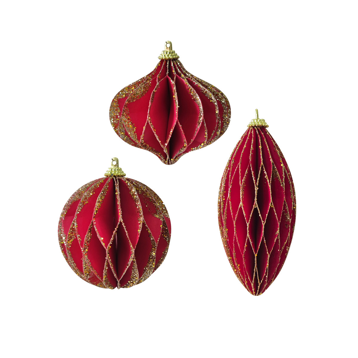 Decorated Paper Honeycombs Christmas decoration
