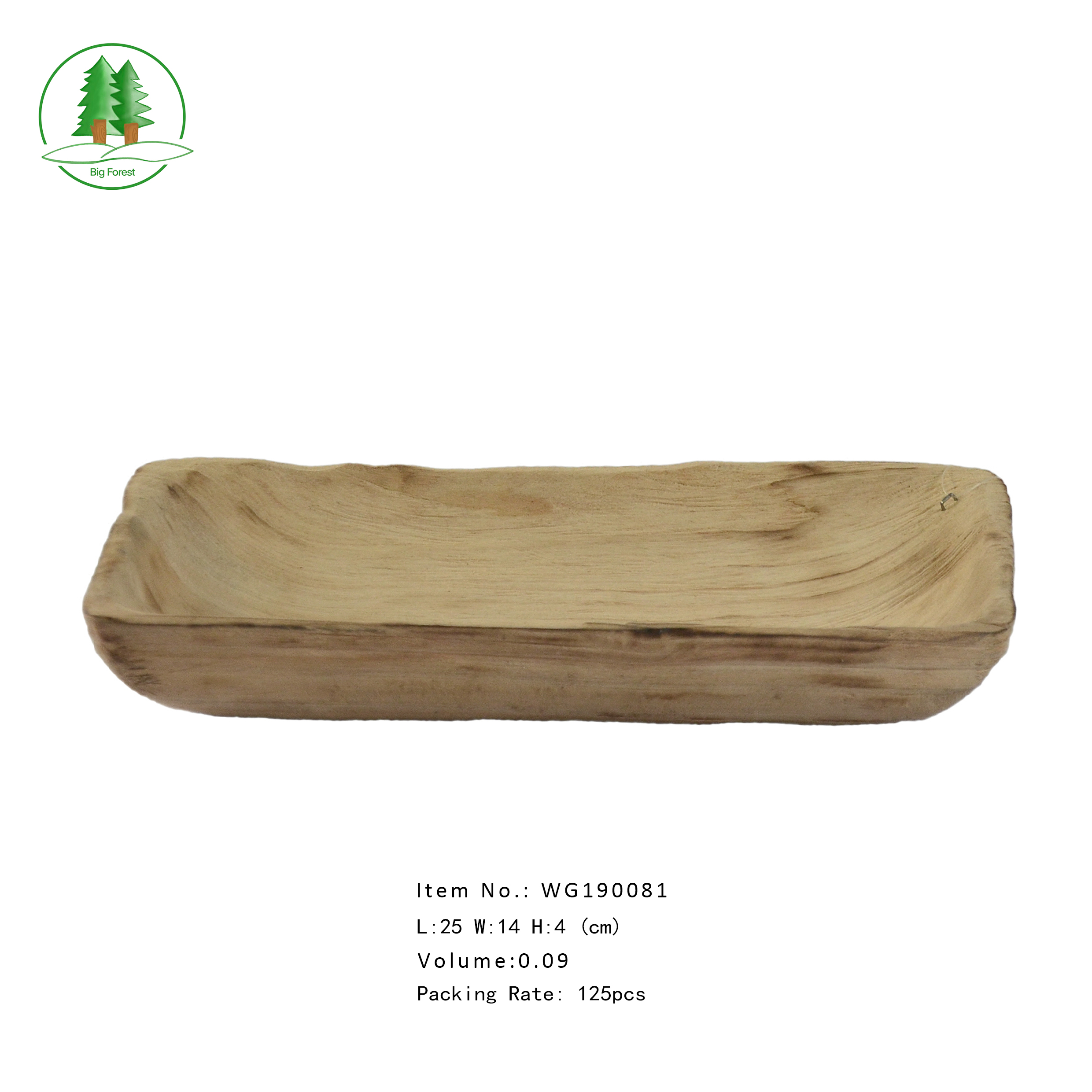 Natural wooden bowl and plate