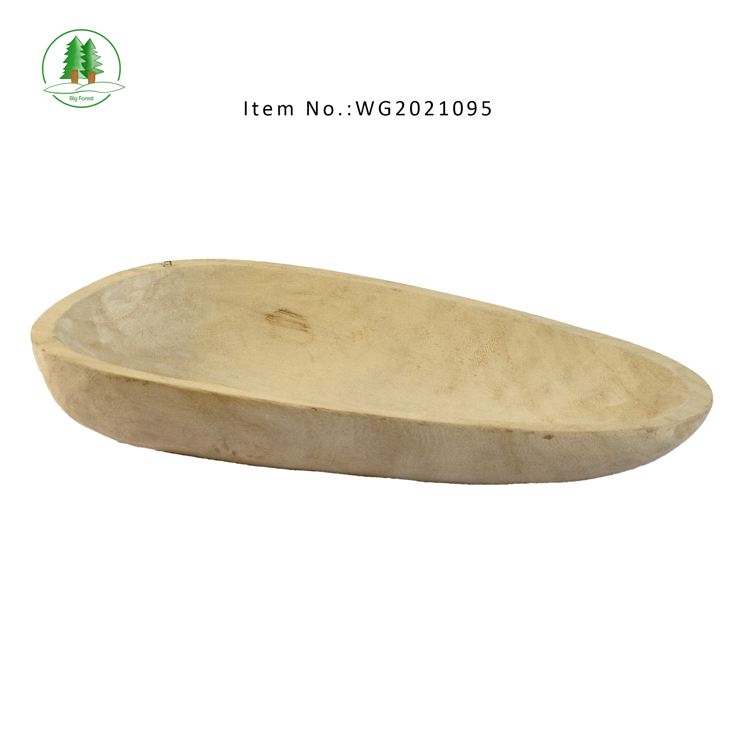 Natural wooden bowl and plate